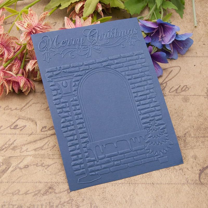 Arbuya Christmas Deck The Hall Plastic Embossing Folders for Card Making or Journaling Wall Bricks DIY Template Photo Album Paper Handmade Scrapbooking Craft Decoration Mold - Image 4